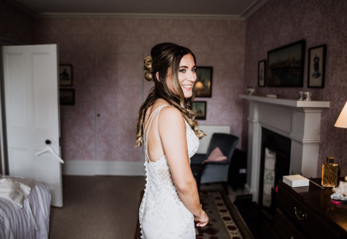 The moment before the gorgeous Nicky revealed her beautiful dress to her dad. - Make Me Bridal Artist: Flawless essence. Photography by: Charlotte Kinsella. #classic #vintage #naturalmakeup #castle #castlewedding