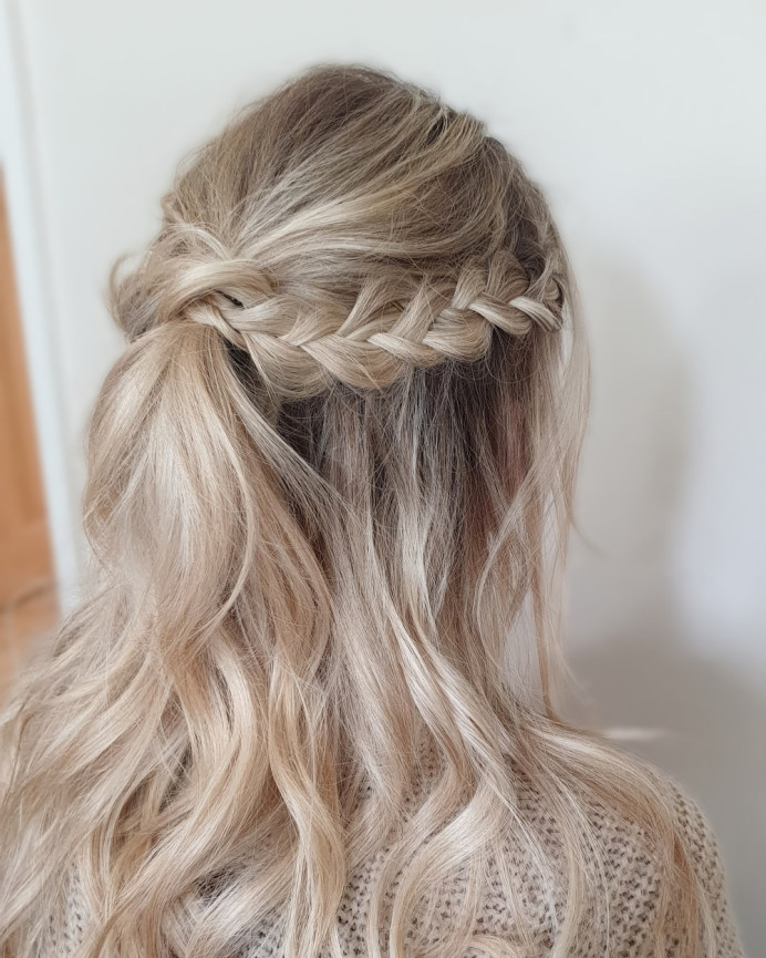 Half up half down braid & twist - Make Me Bridal Artist: Sidni Leigh Makeup Artist. Photography by: Sidni. #bohemian #boho #bridalhair #bridesmaidhair