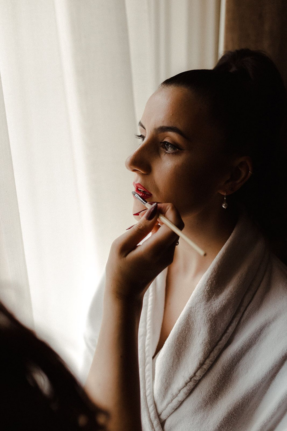 - Make Me Bridal Artist: Legendary Makeup. Photography by: Caitlin and Jones. #bridalmakeup #bride #redlip