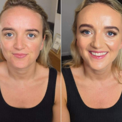 I sometimes love to show you the before and after images of my work. So here is a great example - my client has lonely skin prior to the makeup application, but she had a slight bruise under her eye which I covered with care and then she requested to look like a 'more done up version of herself' so here is the end result - #classic #naturalmakeup #bridalmakeup #glowingmakup