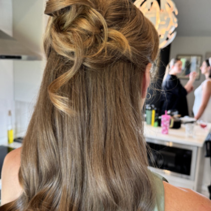 Effortless half up twisted updo - #bohemian #halfuphair #tousled #twistedupdo