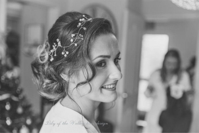 - Make Me Bridal Artist: Lily of the Valley hair design. Photography by: Gareth Beynon. #boho #hairvine #gettingready #bridalhair #lowupdo