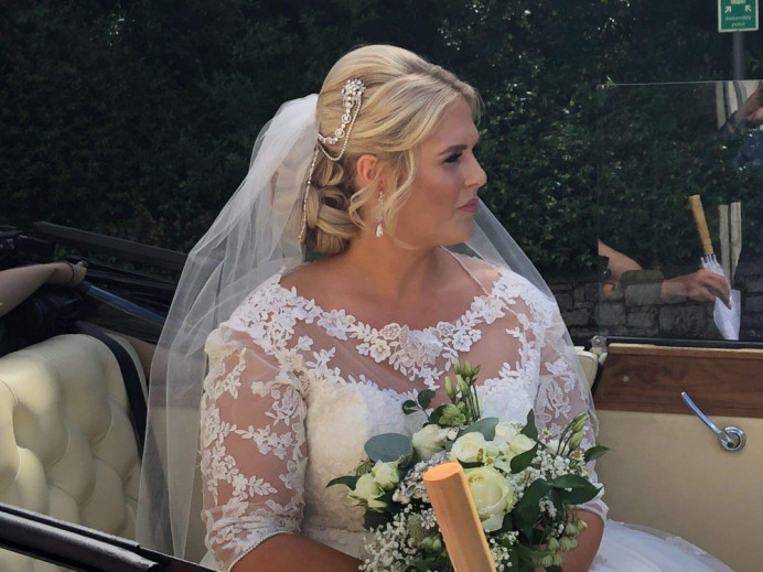 - Make Me Bridal Artist: Lily of the Valley hair design. Photography by: J M Cook Photography. #classic #vintage #blonde #glow #bridalhair #elegant #smoothcurls #bridalhairstylist #hairacsessories #bride #hairextensions #veil