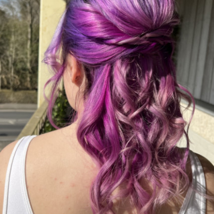  #romantichairup #colourful #halfuphalfdown