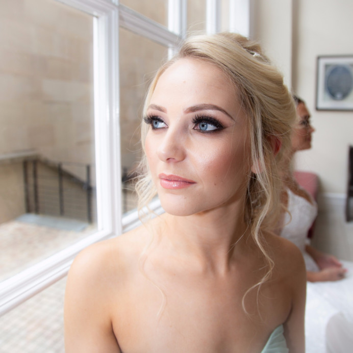 Beautiful Nicola has such beautiful eyes that needed to be showed off with a classic smokey look and fluttery lashes. - Make Me Bridal Artist: Amy Collins Makeup Artist . Photography by: Rhian grayson. #classic #blonde #soft #elegant #smokeyeyes #beauty #charlottetilbury #glowingskin