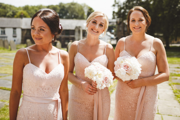 Ceri’s beautiful bridesmaids this summer - Make Me Bridal Artist: Amy Collins Makeup Artist . Photography by: tony wilson . #classic #glamorous #summer #rosegold #girly