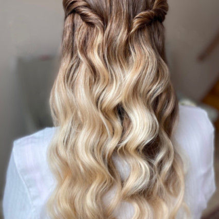 A modern take on a classic half up style with waves and twists - Photography by: Charlotte Heather Bridal Hair. #classic