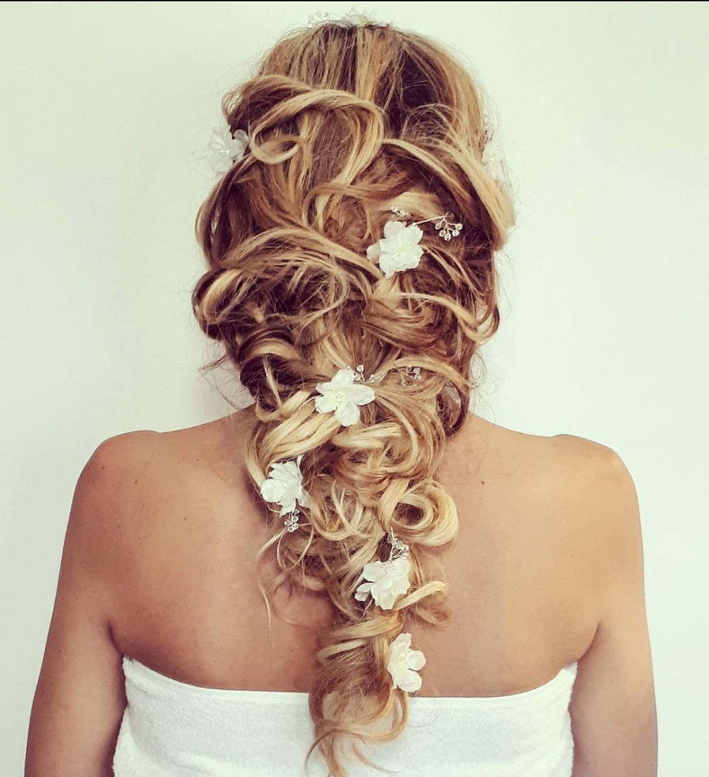 Braid ! Soft textured look perfect for the natural,rustic,modern,romantic bride finished off with a beautiful flower vine - Make Me Bridal Artist: Bridal hair by Jennie . Photography by: Bridal hair by Jennie . #boho