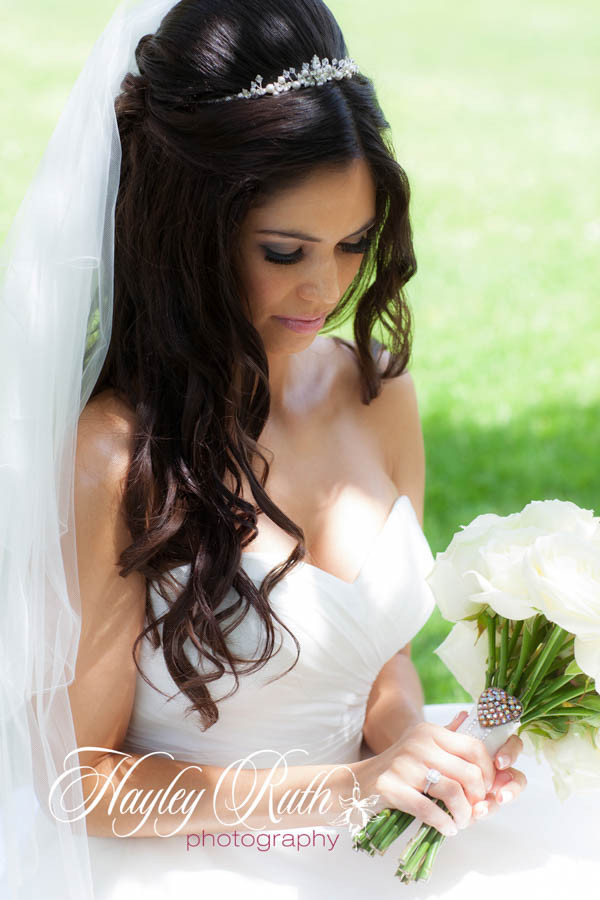 Stunning glamorous 'Half Up Half Down' style at Leez Priory - Make Me Bridal Artist: Beautiful Hair 4 Weddings. Photography by: Haley Ruth. #glamorous #classic #halfuphair #curls #bridalhair