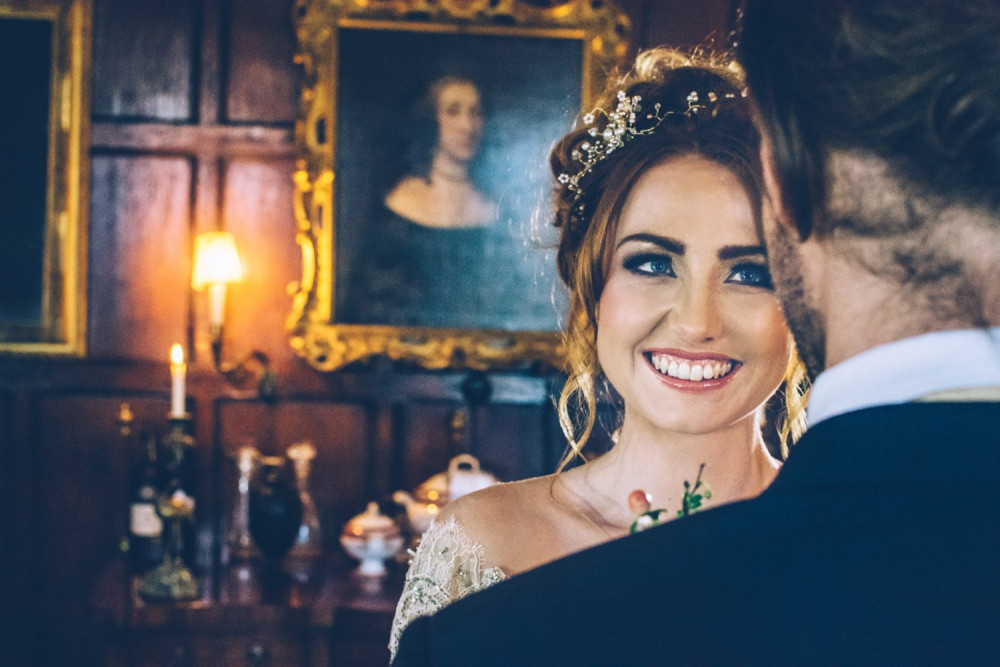 Belchamp Hall - Make Me Bridal Artist: Emma Brooks Make-up. Photography by: Gavin Conlan Photography. #classic #bridalmakeup #airbrushedmakeup #pretty #fresh #makeup #beauty #redhead #photoshoot #dewyskin #goldeneyes #romantic