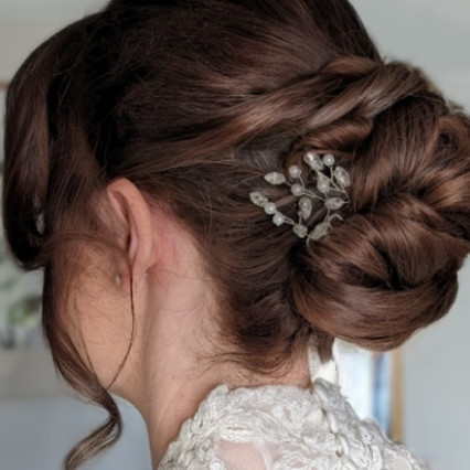Beautiful intricate updo with loose tendrils to soften. - #hairup #bridalhair #bridalhairstylist
