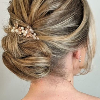 Textured low bun. - #hairup #bridalhair