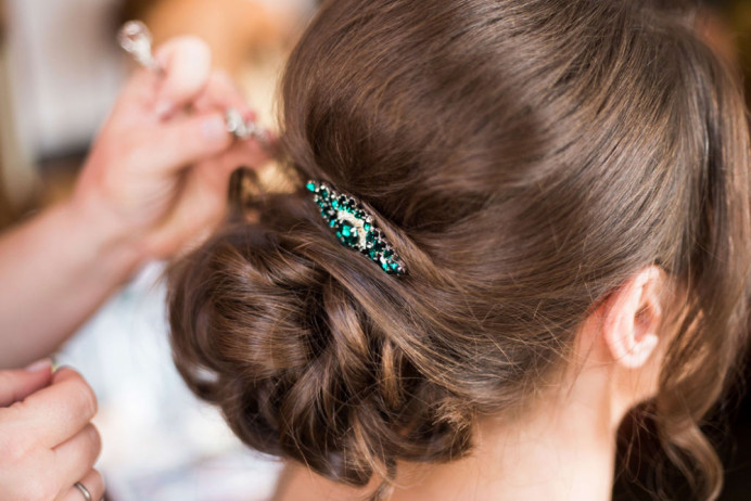 Detail of Ella's bridal updo - Make Me Bridal Artist: Glamorama Makeup. Photography by: Lucy Hannah Photography. #classic #glamorous