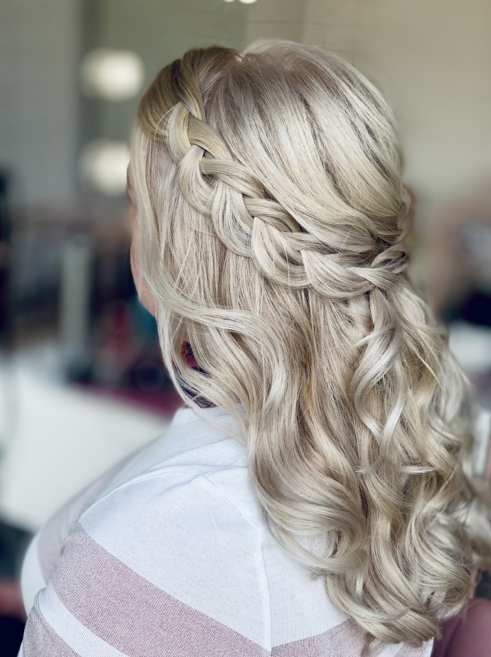 - Make Me Bridal Artist: Carter Hair & Makeup. Photography by: Me. #bohemian #halfuphair #bridalhair #bridesmaidhair #halfuphalfdown