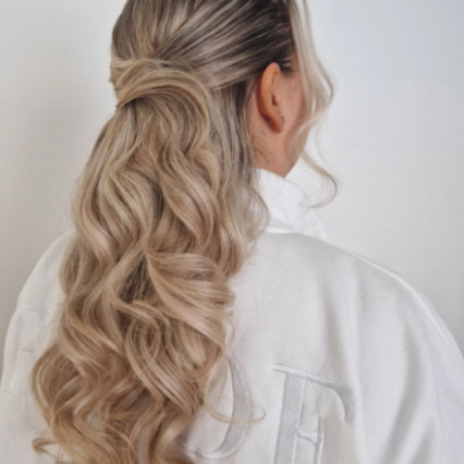  Photography by: Hair Creations North West. #halfuphair #sleekhair