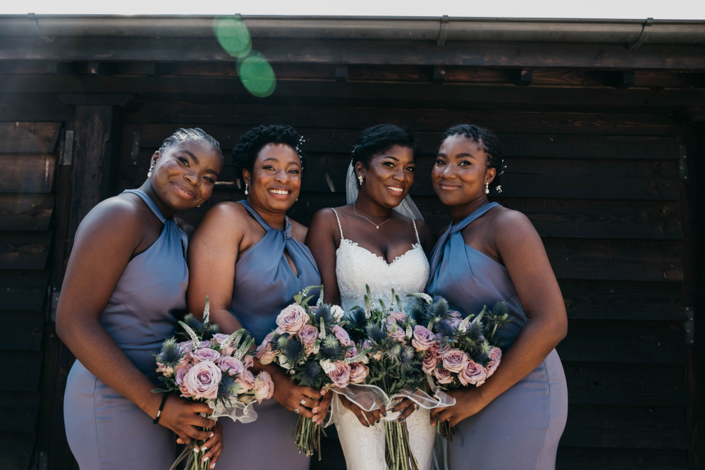 My Bride Jamila and her beautiful bridesmaids at Dodford Manor. - Make Me Bridal Artist: Rosie Cerosio Makeup. Photography by: Stella Photography. #naturalmakeup #bridalmakeup #bridesmaid