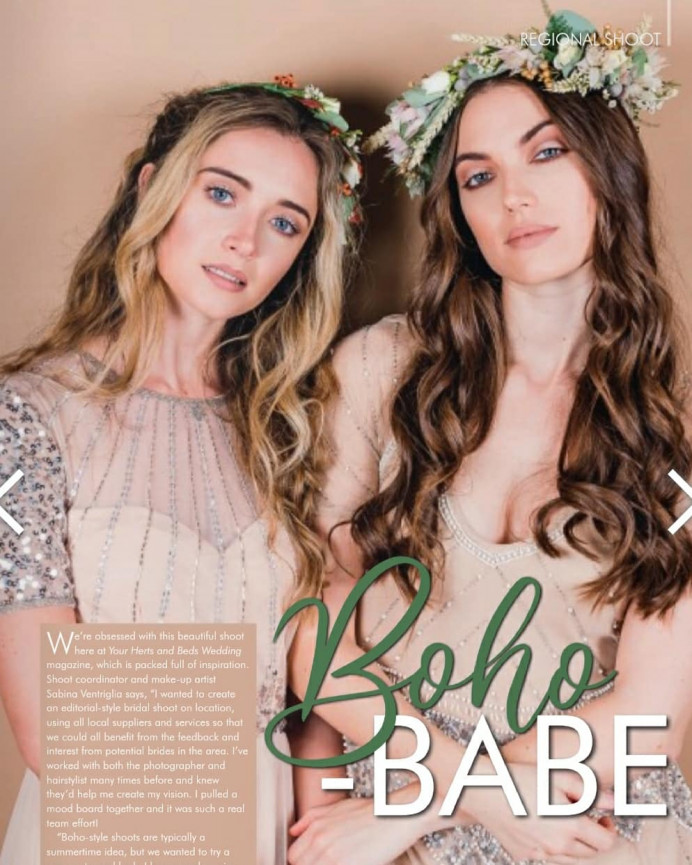 Editorial piece featuring in Your Wedding magazine. - Make Me Bridal Artist: Sabina Ventriglia Makeup Artist. Photography by: Clare Davis. #bohemian #boho #naturalmakeup #bridalhair