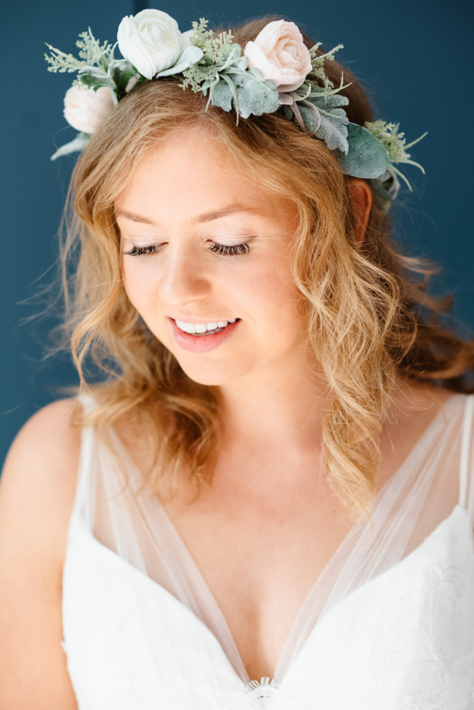 - Make Me Bridal Artist: SJB Hair and Makeup. Photography by: Unknown. #bridalhairandmakeup #bohobride #flowercrown #bohowedding #halfuphalfdown #weddingdayhair #weddingdayhairandmakeup #beachywave #haisrtsylist