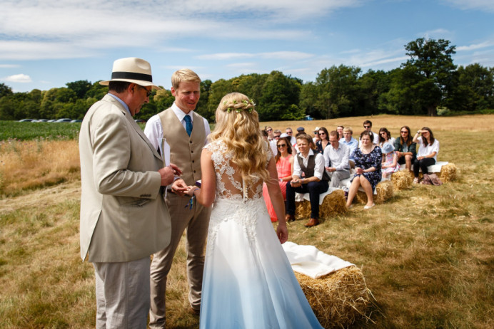 Kirsty's Festival Wedding wearing a Blue Ombre, Lucy Can't Dance Dress - Make Me Bridal Artist: Butterfly Hair & Makeup. Photography by: Stuart Thowat . #festivalhair