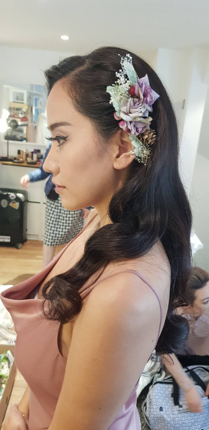 Yuni's Wedding in Shoreditch - Make Me Bridal Artist: Butterfly Hair & Makeup. Photography by: Butterfly Artist. #glamorous #flowersinherhair #bridalmakeup #hollywoodwaves