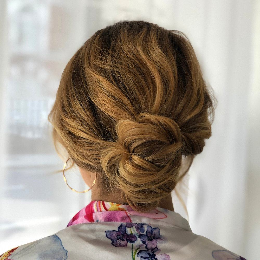 Beautiful undone hair up. This style suits any length of hair and adds a touch of understated elegance.
Hair by Neecol Corry Weddings. - Make Me Bridal Artist: Neecol Whyte Weddings. #classic #bridalhair #lowbun #weddinghair #romantic #softupdo